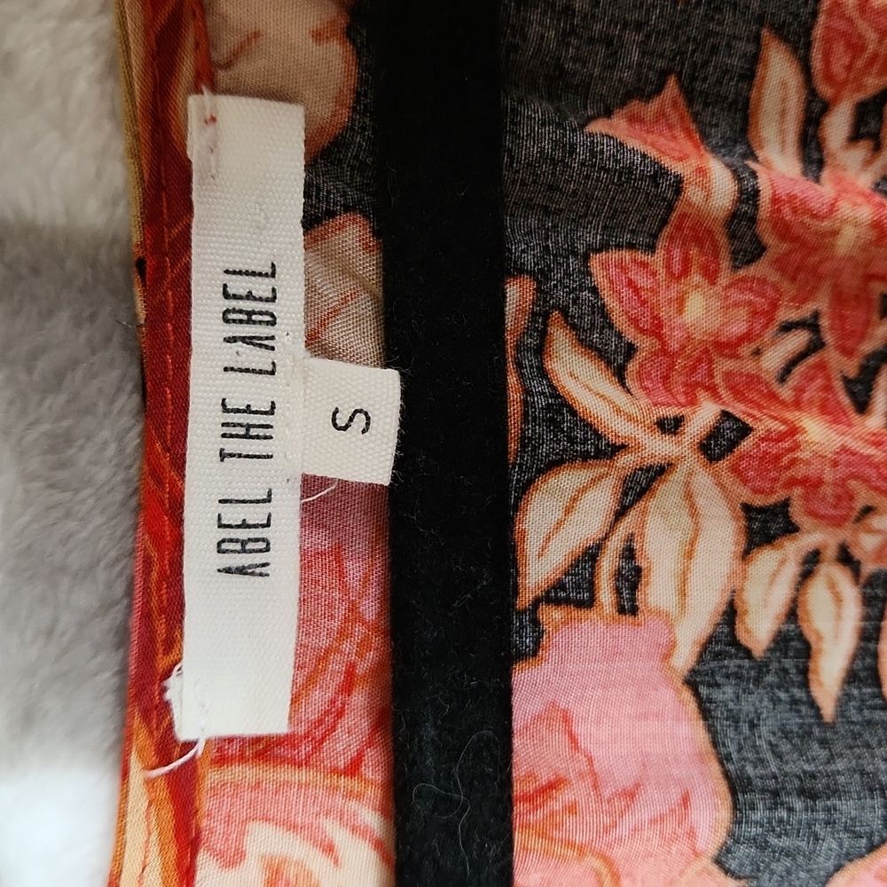 Abel The Label Dress Australian Maxi short sleeve floral v neck vivid dreams S - Picture 3 of 9